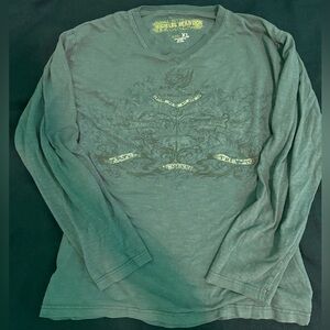 Michael Brandon Blue Long Sleeve Tee